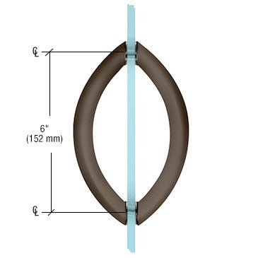 CRL Crescent Style Back - to - Back Pull Handles without Metal Washers CSH6X60RB