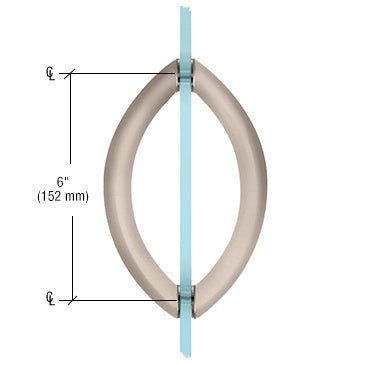 CRL Crescent Style Back - to - Back Pull Handles without Metal Washers CSH6X6BN