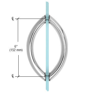 CRL Crescent Style Back - to - Back Pull Handles without Metal Washers CSH6X6CH