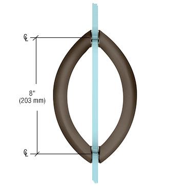 CRL Crescent Style Back - to - Back Pull Handles without Metal Washers CSH8X80RB