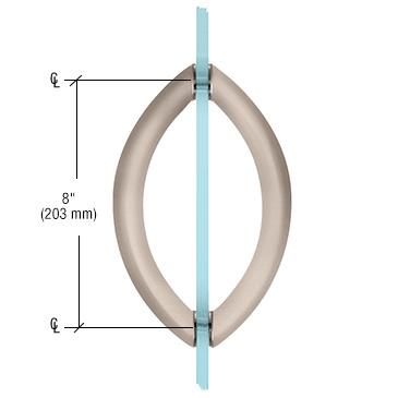 CRL Crescent Style Back - to - Back Pull Handles without Metal Washers CSH8X8BN