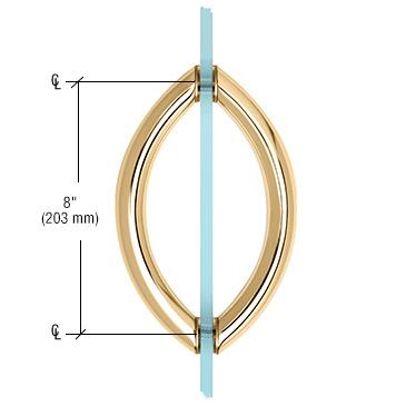 CRL Crescent Style Back - to - Back Pull Handles without Metal Washers CSH8X8BR