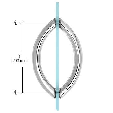 CRL Crescent Style Back - to - Back Pull Handles without Metal Washers CSH8X8CH