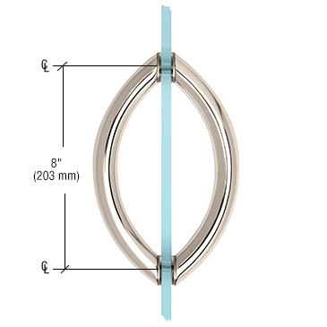 CRL Crescent Style Back - to - Back Pull Handles without Metal Washers CSH8X8PN