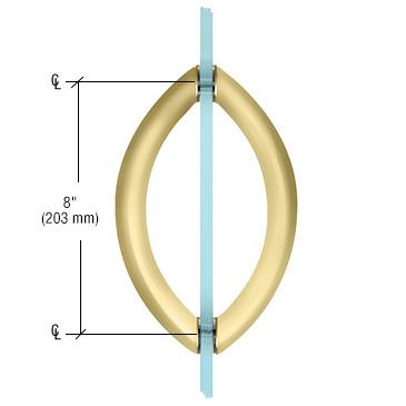 CRL Crescent Style Back - to - Back Pull Handles without Metal Washers CSH8X8SB