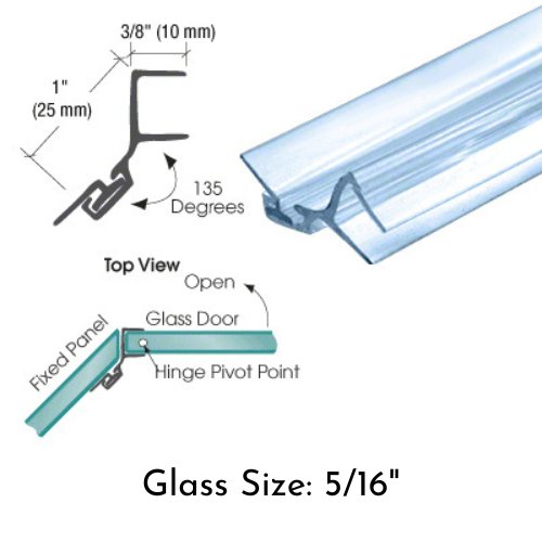 CRL CRL 135 Degree Door Jamb Seal for Glass P045DJ - CCP22