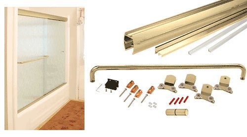 CRL 60" x 60" Cottage CK Series Sliding Shower Door Kit With Clear Jambs for 3/8" Glass ...
