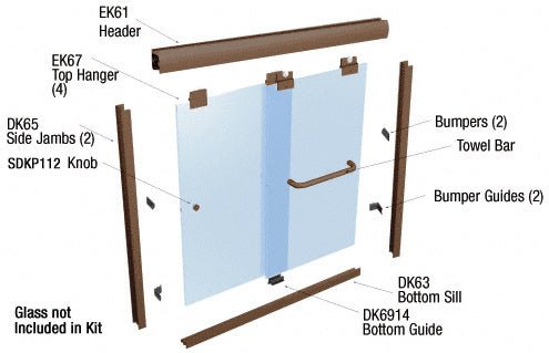 CRL CRL 60" x 60" Suite "EK" Series Shower Door Kit EK1460600RB