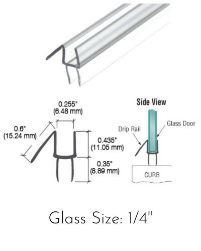 CRL Clear Co-Extruded Bottom Wipe with Drip Rail for Glass P956WS-CCP12 ...