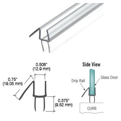 CRL CRL Clear Co - Extruded Bottom Wipe with Drip Rail for Glass P956WS - CCP22