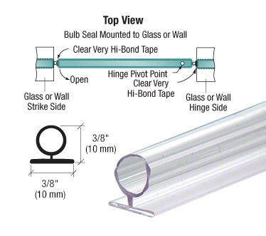 CRL CRL Clear Translucent Vinyl Bulb Seal Gap - 95" Length SDLBT2