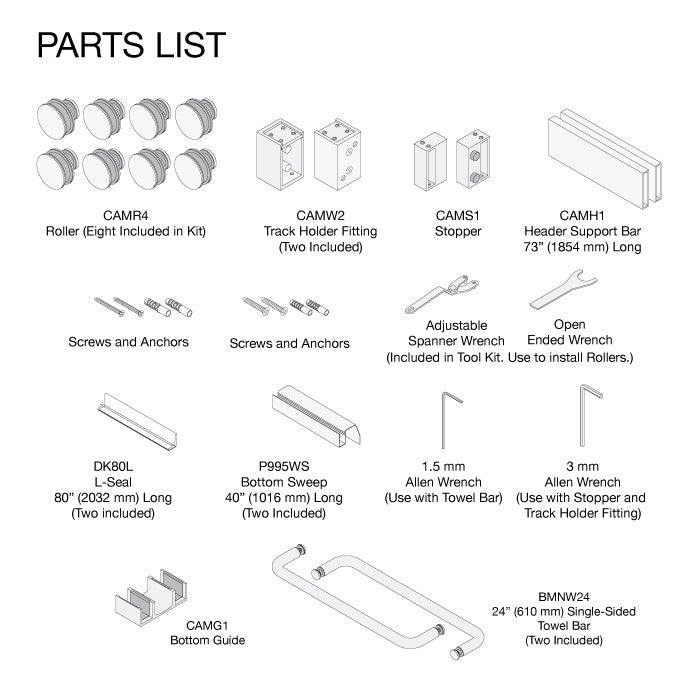 CRL CRL Deluxe 180 Degree Cambridge Series Two Door Bypass Sliding Shower Door System CAM73BBRZ