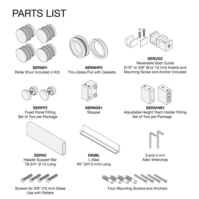 CRL CRL Deluxe 180 Degree Serenity Series Sliding System SER78MBL