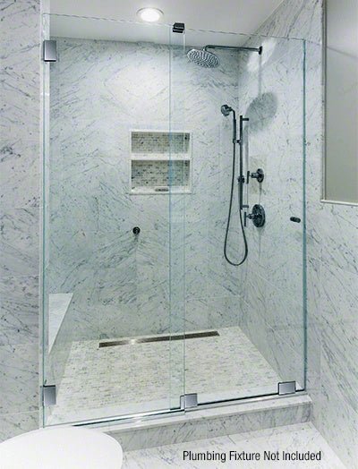 CRL CRL Essence Series Basic Sliding Shower Door Kit with Squared Corner Rollers ESS3BN