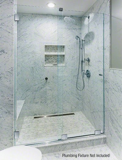 CRL CRL Essence Series Basic Sliding Shower Door Kit with Squared Corner Rollers ESS3CH