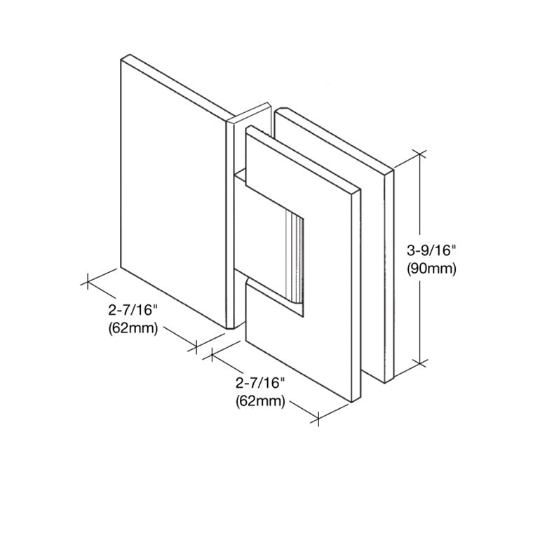 CRL CRL Face Mount Melbourne Hinge with Cover Plate MEL054CH