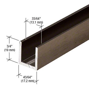 CRL CRL Fixed Panel Shower Door Deep U - Channel - 95" SDCD12BBRZ