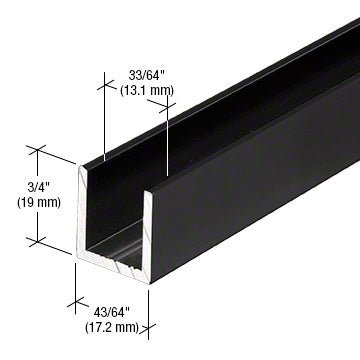 CRL CRL Fixed Panel Shower Door Deep U - Channel - 95" SDCD12BL