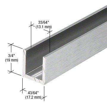 CRL CRL Fixed Panel Shower Door Deep U - Channel - 95" SDCD12BS