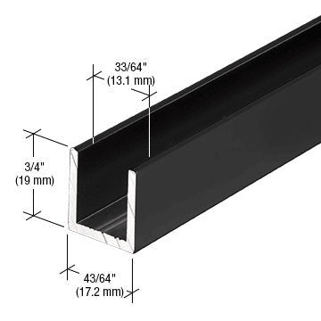 CRL CRL Fixed Panel Shower Door Deep U - Channel - 95" SDCD12MBL