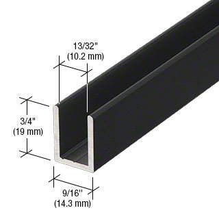 CRL CRL Fixed Panel Shower Door Deep U - Channel - 95" SDCD38MBL