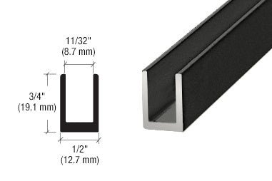 CRL CRL Fixed Panel Shower Door Deep U - Channel - 95" SDCD516MBL