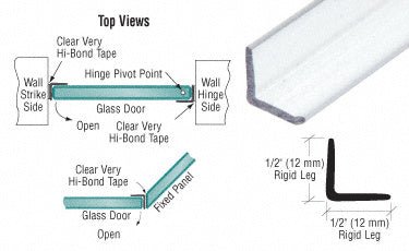 CRL CRL L Seal Clear Jamb with Pre - Applied Tape for 1/4" to 1/2" Glass P12LJT2 - CCP95