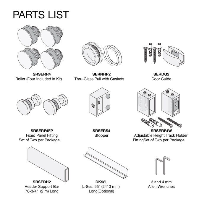 CRL CRL Senior Deluxe Serenity Sliding Shower Door System SRSER78BBRZ