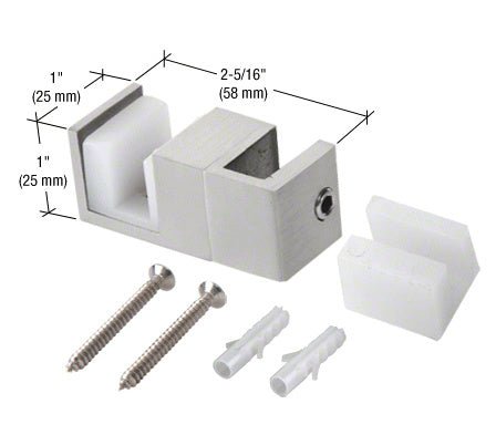 CRL CRL Steel Replacement Door Guide for Fixed Panel Attachment SERUG2BS