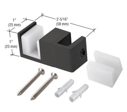 CRL CRL Steel Replacement Door Guide for Fixed Panel Attachment SERUG2MBL