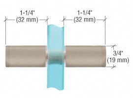 CRL Cylinder Style Back - to - Back Shower Door Knobs With Plastic Sleeve SDKP112BN