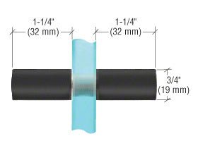 CRL Cylinder Style Back - to - Back Shower Door Knobs With Plastic Sleeve SDKP112MBL