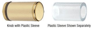 CRL Cylinder Style Single - Sided Shower Door Knob With Plastic Sleeve SDKP212BR