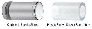 CRL Cylinder Style Single - Sided Shower Door Knob With Plastic Sleeve SDKP212CH