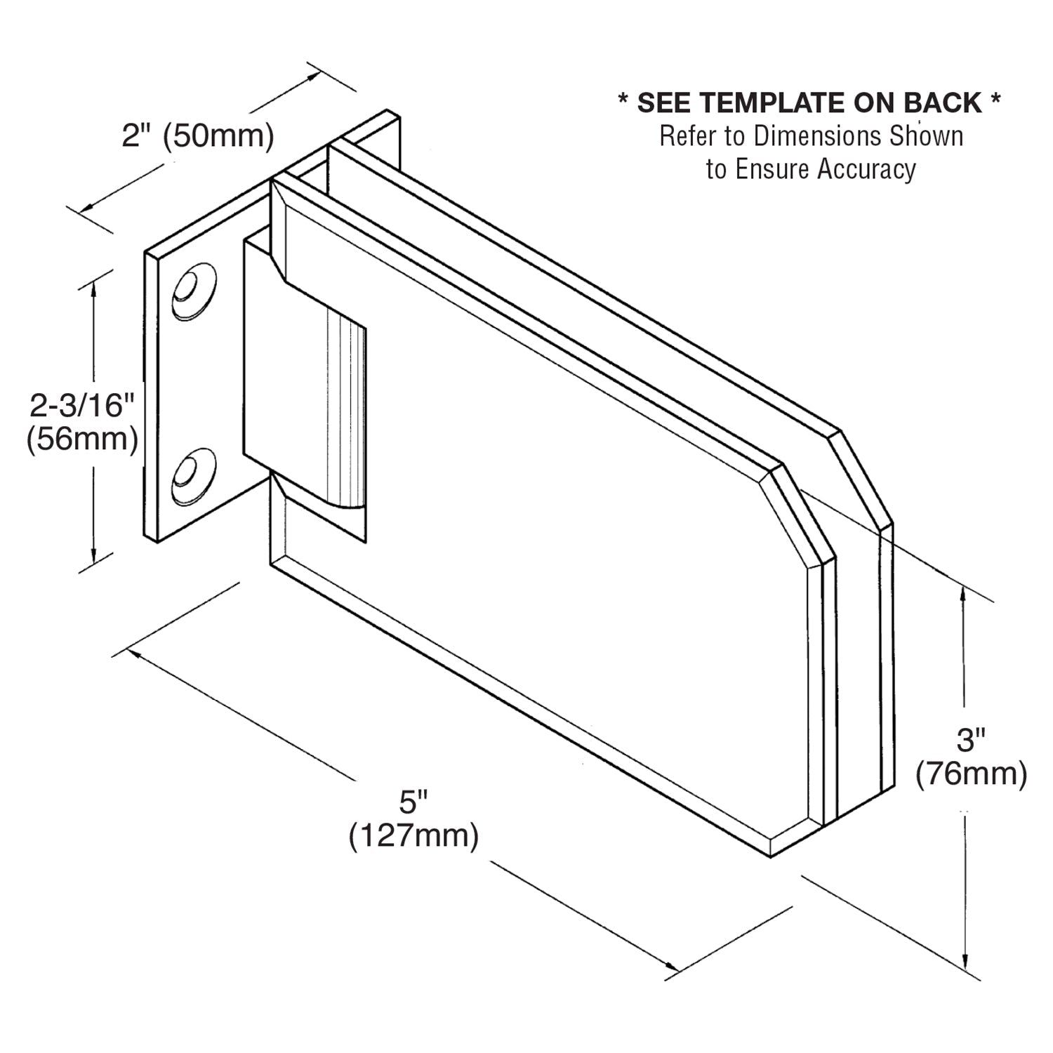 CRL Elite 074 Series Wall Mount Short Back Plate Hinge (Discontinued) ELT074BN