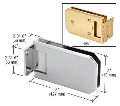 CRL Elite 074 Series Wall Mount Short Back Plate Hinge (Discontinued) ELT074CH