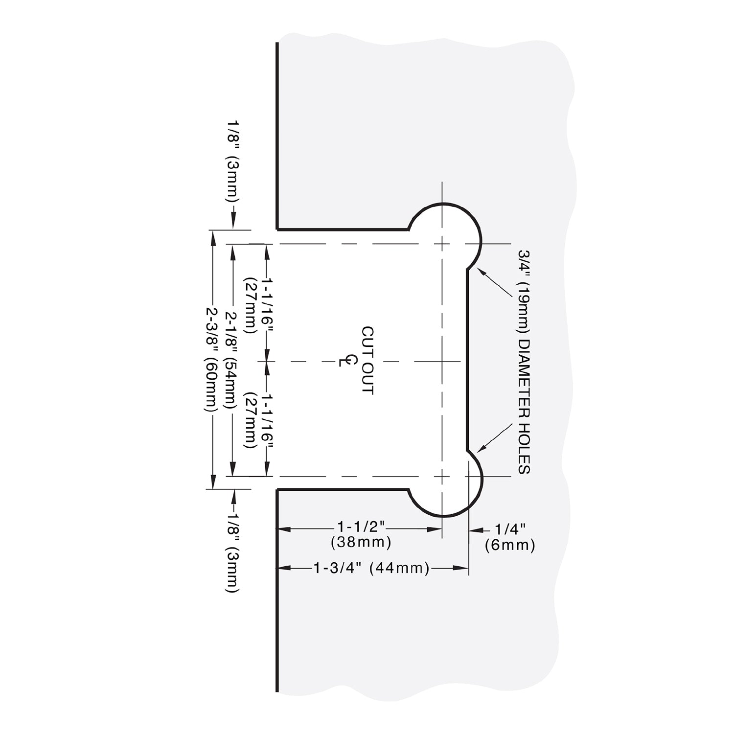 CRL Estate 037 Series Wall Mount 'H' Back Plate Hinge *Discontinued* EST0370RB