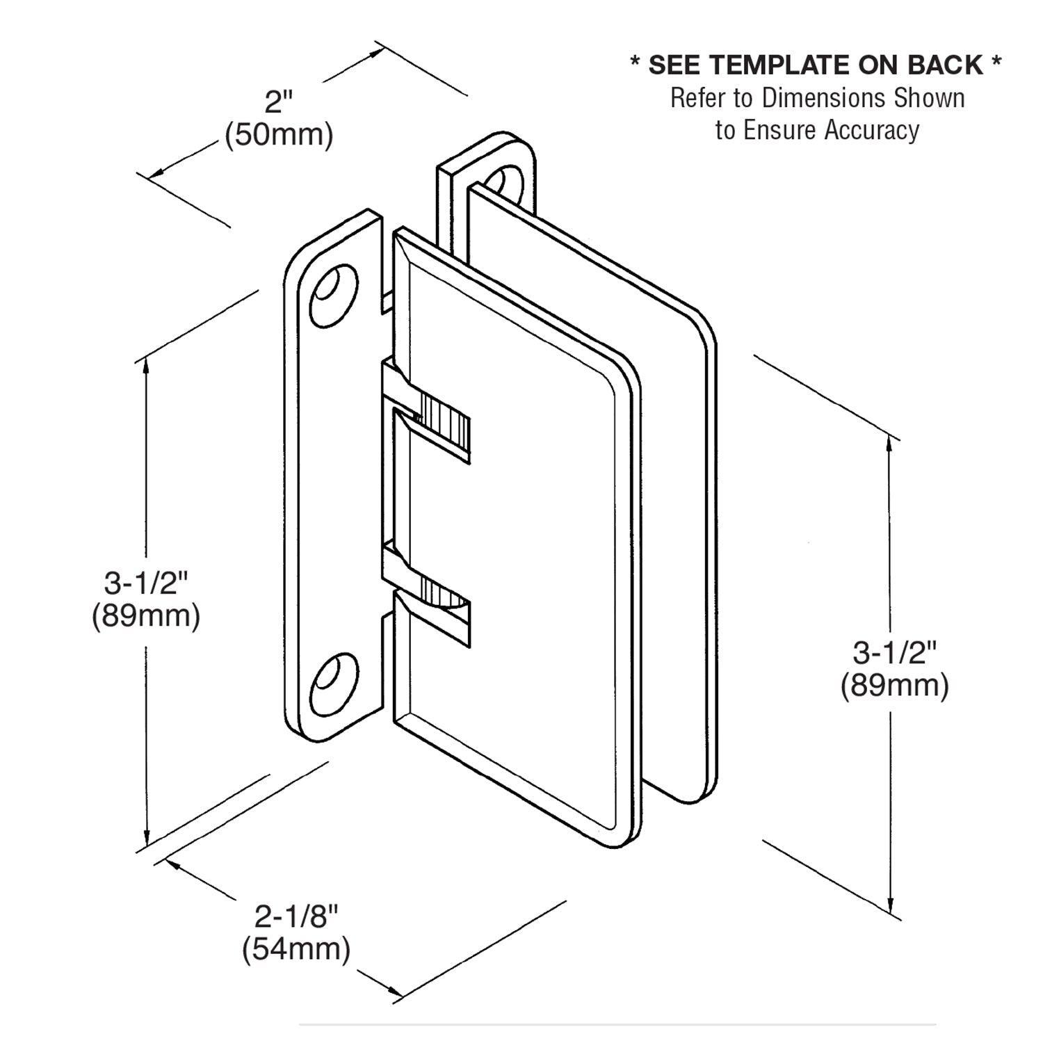 CRL Estate 037 Series Wall Mount 'H' Back Plate Hinge *Discontinued* EST0370RB