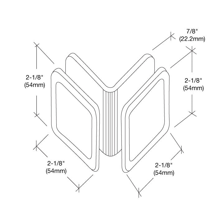 CRL Estate Series 90 Degree Glass - to - Glass Clamp EST111BN