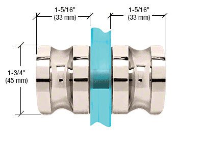 CRL Euro Style Back - to - Back Shower Door Knobs SDK120PN