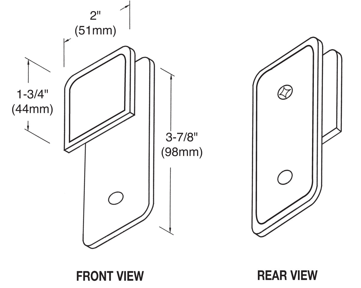 CRL 'Y' Inline Beveled Glass Clamp BGC1820RB