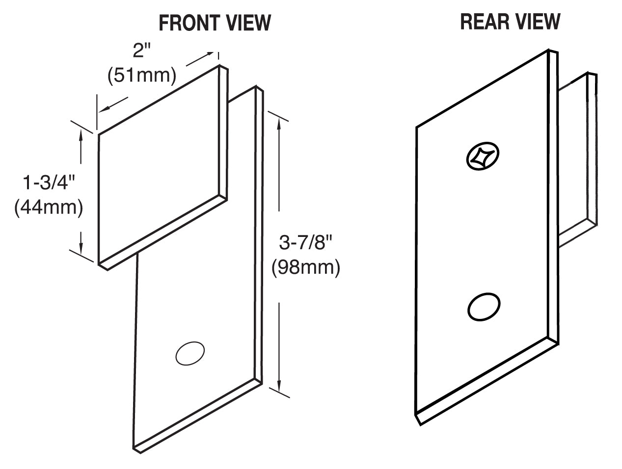 CRL 'Y' Inline Square Corner Glass Clamp SGC1820RB