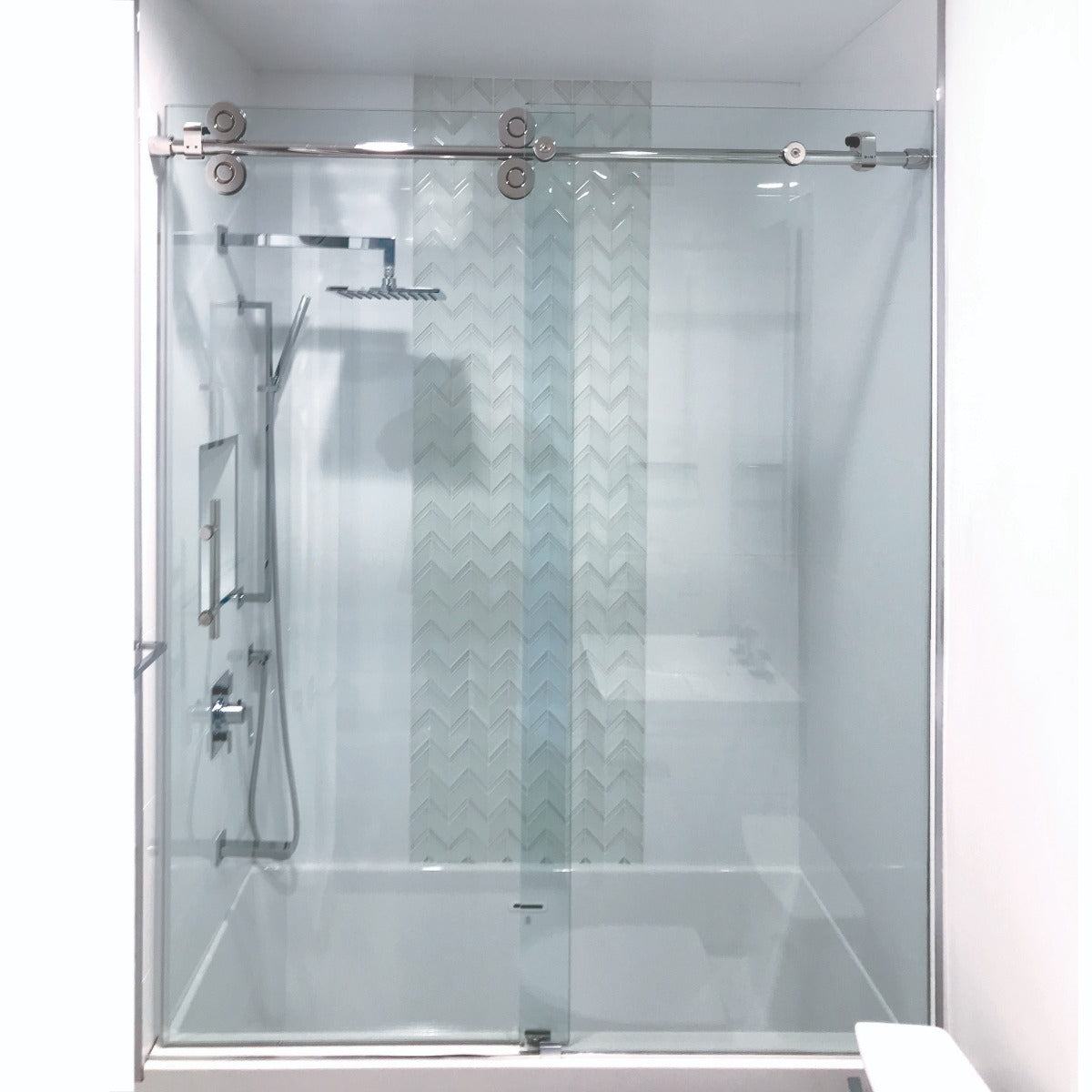 FHC Clearwater Series Sliding Shower Door System For 3/8" Or 1/2" Glass