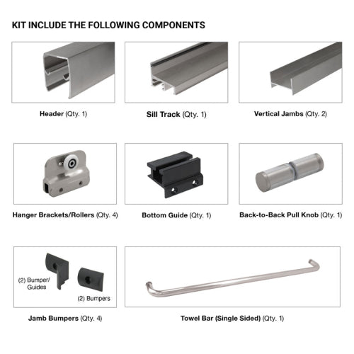 FHC FHC 72" X 72" Classic Series Tub Slider Kit For 1/4" Glass CDK1472BN