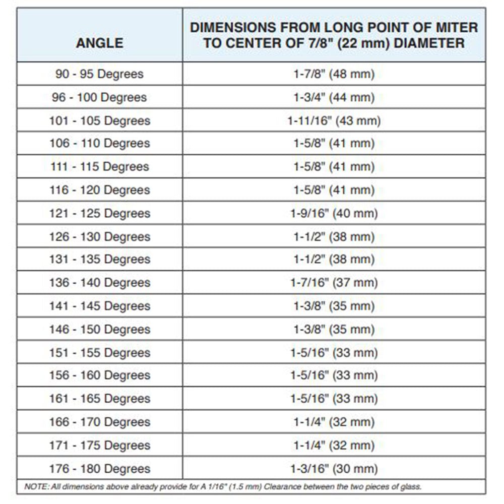 FHC FHC Adjustable Glass Clamp Beveled - 180 Degree Glass - To - Glass For 3/8" To 1/2" Glass CADJBV180BN