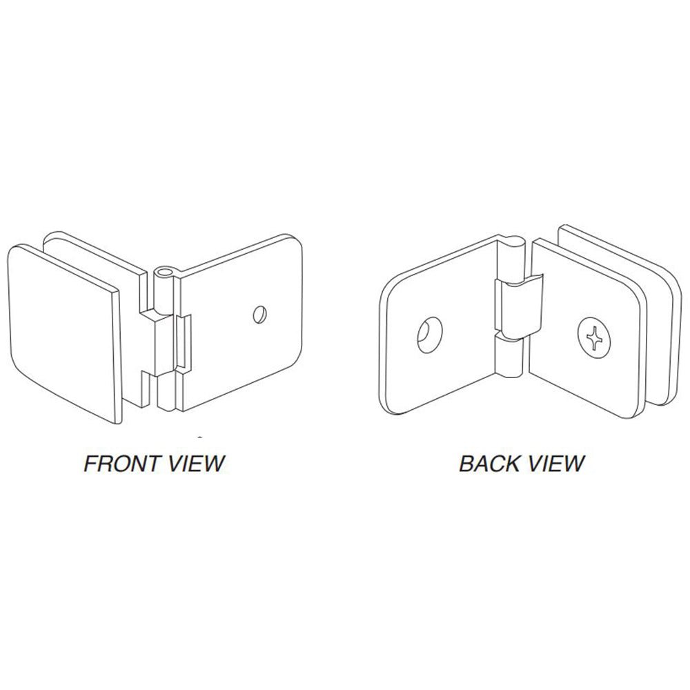 FHC FHC Adjustable Glass Clamp Beveled - Wall Mount For 3/8" To 1/2" Glass CADJBV037BN