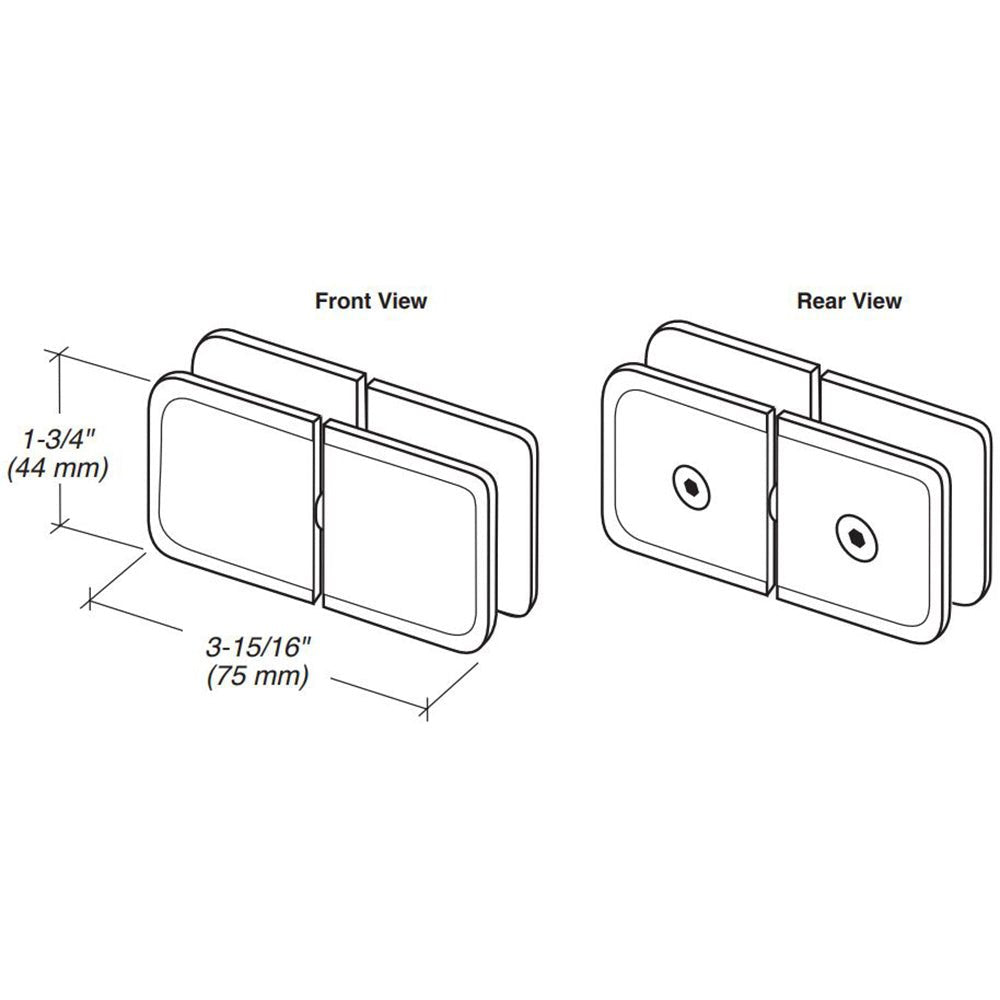 FHC FHC Beveled 180 Degree Glass To Glass Pivotable Transom Clamp BPT1GBN