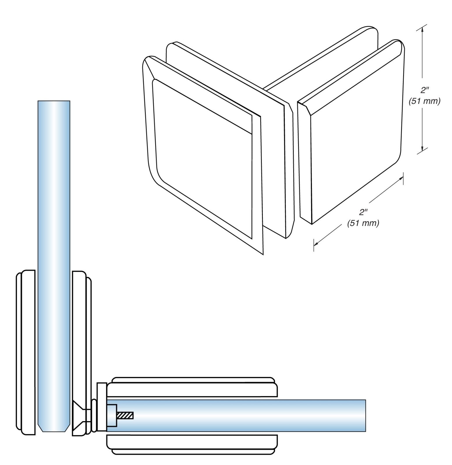 FHC FHC Beveled 90 Degree Pivot Transom Clamp BPT90BN