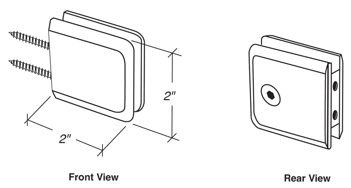 FHC FHC Beveled Wall Mount Clamp Notch Style Double Mounting Holes BFCU1BN