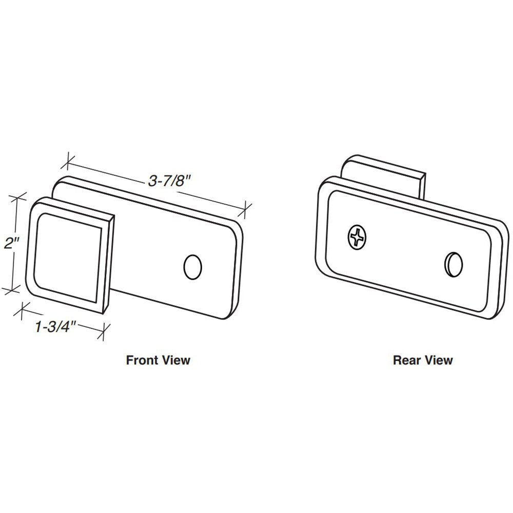 FHC FHC Beveled 'Y' Inline Glass Clamp For Fixed Panel CBU182BN